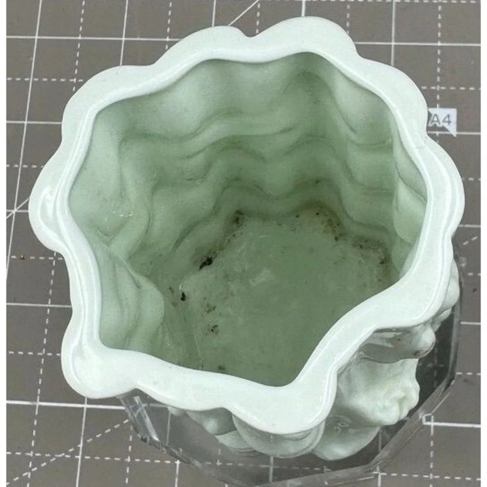 Asian Celadon Porcelain Vase Bamboo Stalk Pencil Holder 4